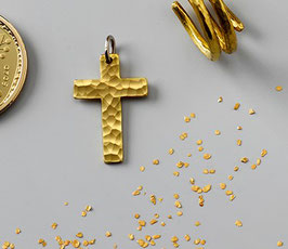 Christus-Kreuz aus Schweizer Naturgold geschmiedet