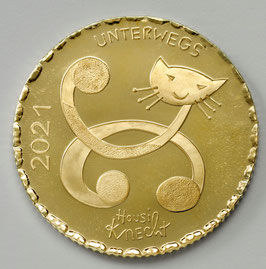 "Schweizer Golder" 2021 die seltene Medaille/Münze aus Schweizer Naturgold, limitierte und nummerierte Auflage nur 70 Stk! Design by Housi Knecht