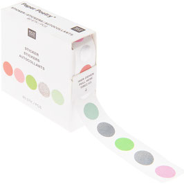 Mini-Sticker Kreise "Neon/Silber"