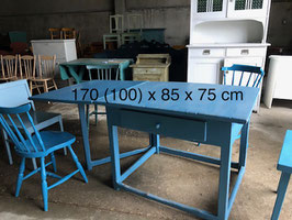 Blue table with one extention (SLAGBORD)