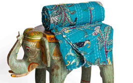 Courtepointe tropicale vert turquoise