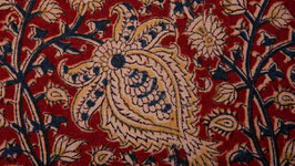 Tissu kalamkari rouge alizarine (2)