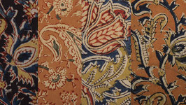 Coupons kalamkari aux tons chauds