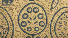 Médaillons floraux ocre jaune