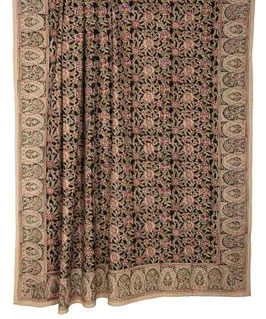 Kalamkari rectangulaire rose et noir (2)