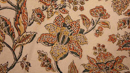 Tissu kalamkari écru orangé (1)