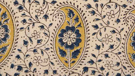 Tissu kalamkari aux fleurs cachemire (2)