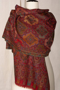 Châle du Cachemire couleur rouge