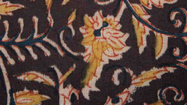 Tissu kalamkari brun aubergine