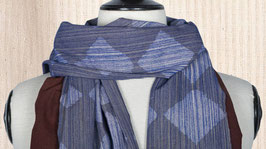 Étole coton losanges indigo