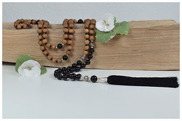 Schwarze Onyx & Sandelholz Mala