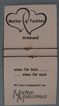 Mutter Tochter Armband Herz versilbert