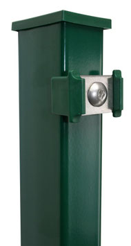 Zaunpfosten mit Clips, moosgrün