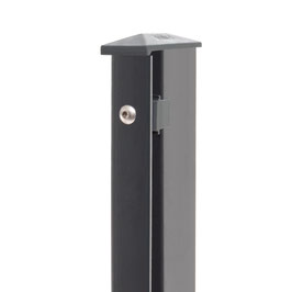 Zaunpfosten mit Massivleiste, anthrazit
