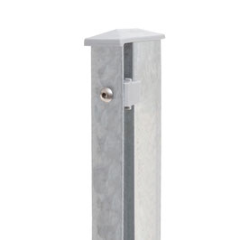 Zaunpfosten mit Massivleiste, zink