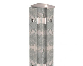 Eckpfosten mit Massivleiste, zink