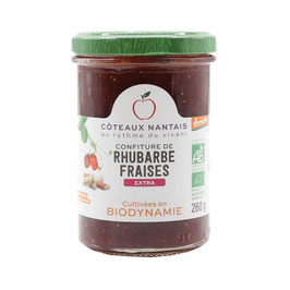 Confiture de rhubarbe & fraises (2 pots)