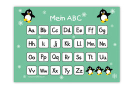 ABC Lernposter | Pinguin - mint