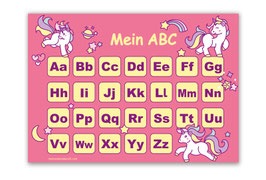 ABC Lernposter | Einhorn - rosa