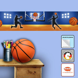 Selbstklebende Vliesbordüre | Basketball