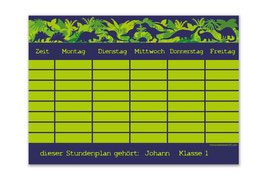 A4 Stundenplan | Dinos Urwald - grün