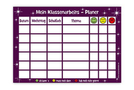 A4 Klassenarbeitsplaner - abwaschbar | Sterne - aubergine