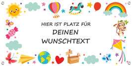 Banner Kinderevents 100 x 50 cm | Bunte Kindermotive