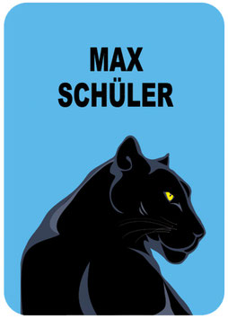 Trinkflaschenaufkleber | Schwarzer Panther - blau