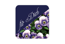 Geschenkaufkleber - eckig | Hornveilchen lila - Für Dich