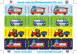 Schuhaufkleber | Feuerwehr - Polizei - Traktor