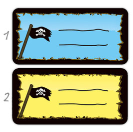 Heftaufkleber 3,0 x 6,5 cm | Piratenflagge