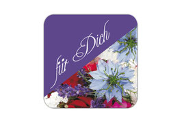 Geschenkaufkleber - eckig | romantische Blumen - Für Dich