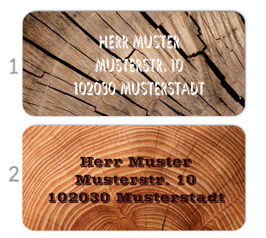 Adressaufkleber eckig  | Holz