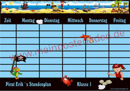 A4 Stundenplan | Pirat - blau