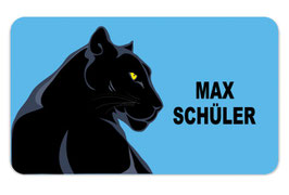 Brotdosenaufkleber | Schwarzer Panther - blau