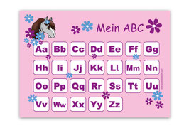 ABC Lernposter | Pony Blumen - rosa