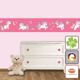 ECO Kinderbordüre | Regenbogen Einhorn