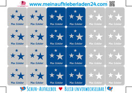 Schuhaufkleber | Sterne grau-blau
