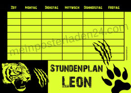 A4 NEON Stundenplan | Tiger - wiederbeschreibbar