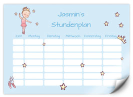 Stundenplan - selbstklebend | Ballerina hellblau