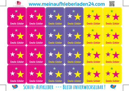 Schuhaufkleber | Sterne - pink lila gelb