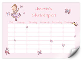 Stundenplan - selbstklebend | Ballerina rosa