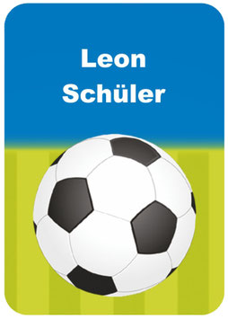Trinkflaschenaufkleber | Fußball - blau grün
