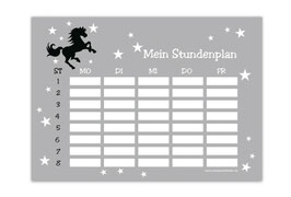 A4 Stundenplan | Wildpferd grau