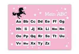 ABC Lernposter | Wildpferd - rosa