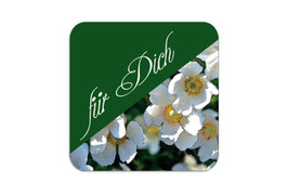 Geschenkaufkleber - eckig | weiße Annemonen - Für Dich