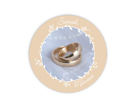 Hochzeitsaufkleber | Eheringe - mit Foto personalisierbar