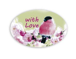 Geschenkaufkleber - oval | Gimpel - With Love