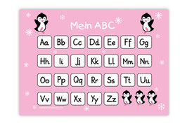 ABC Lernposter | Pinguin - rosa