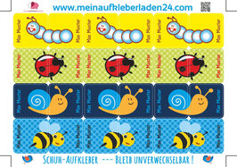 Schuhaufkleber | Kleine Tierchen - blau gelb
